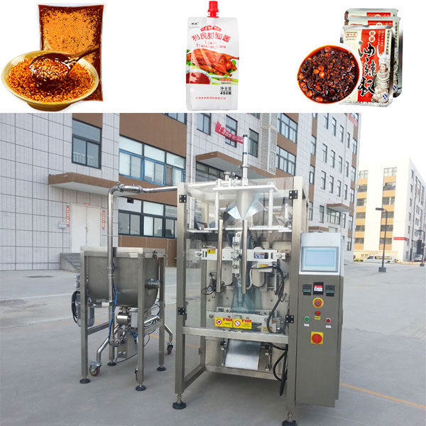 自動化袋裝醬料灌裝機械生產(chǎn)線樣品展示